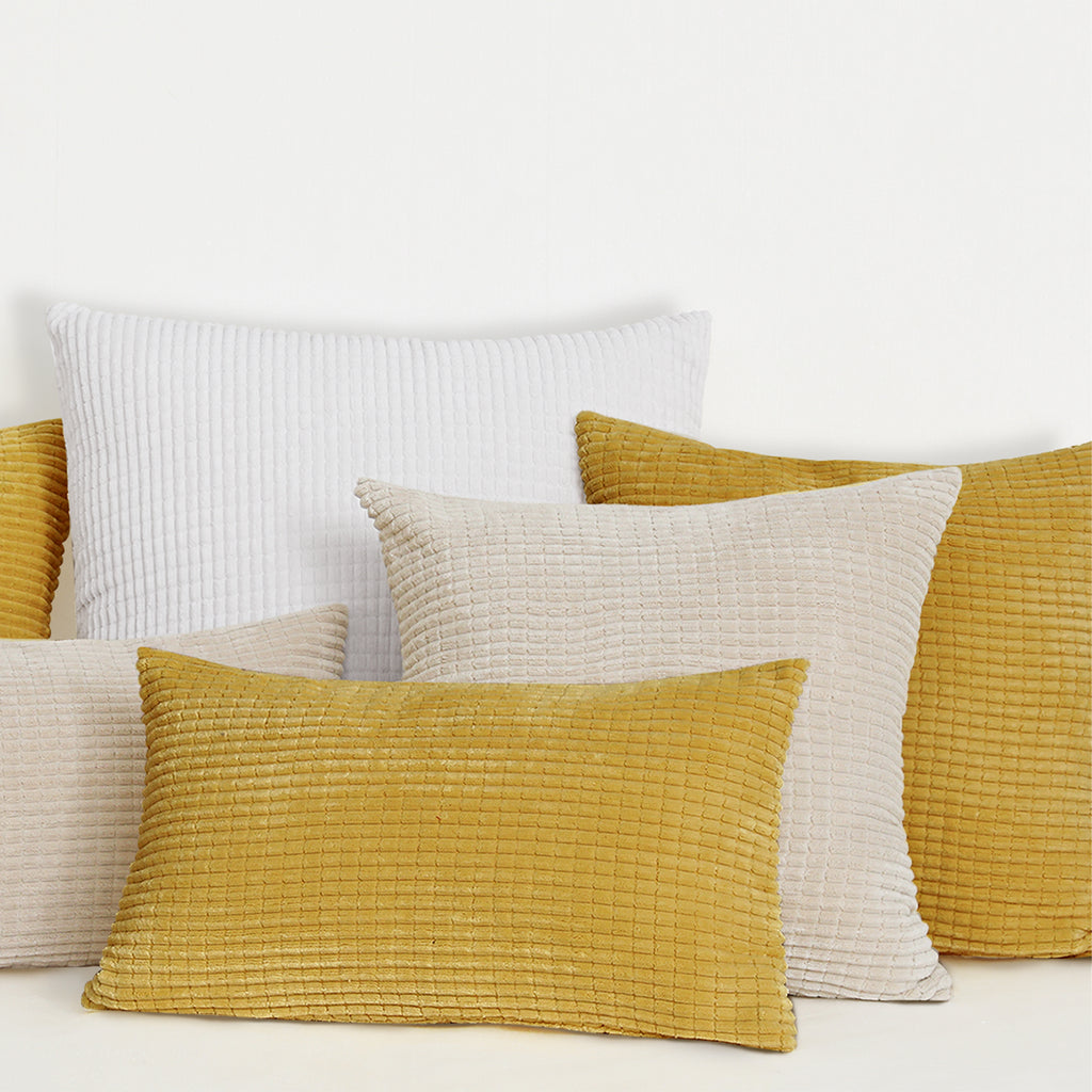 Deconovo Housse de coussin en velours, coloris doré, 45 x 45 cm, 1 pièce