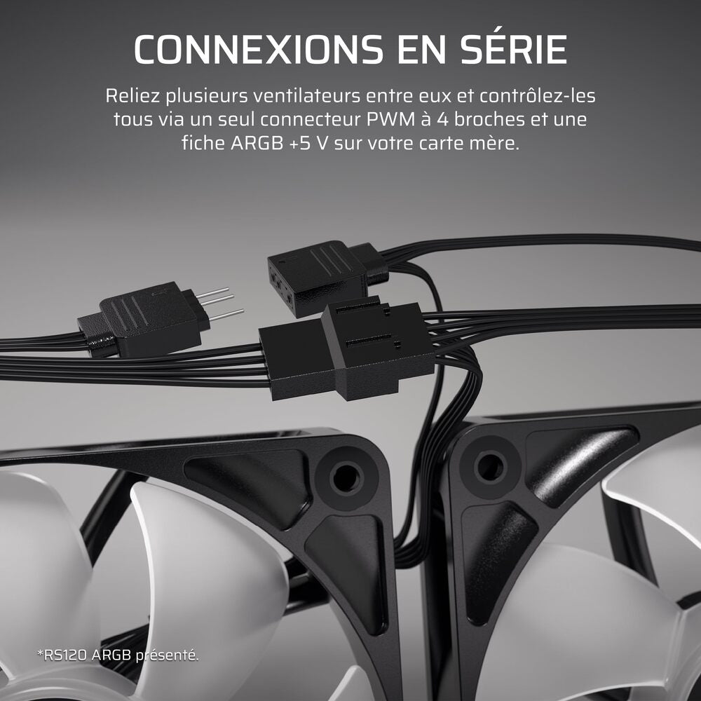 CORSAIR RS120-R ARGB White, 120mm ARGB Fan, Triple Pack