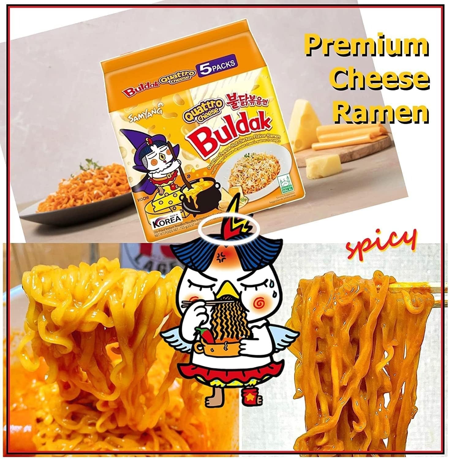 Samyang Buldak Ramen Quattro Fromages 145 g × 5 pièces
