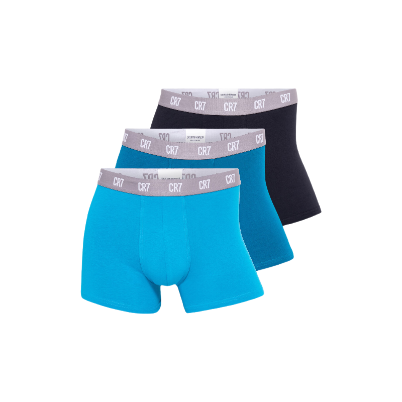 CR7 Lot de 3 boxers Bleu clair/Bleu foncé/Noir