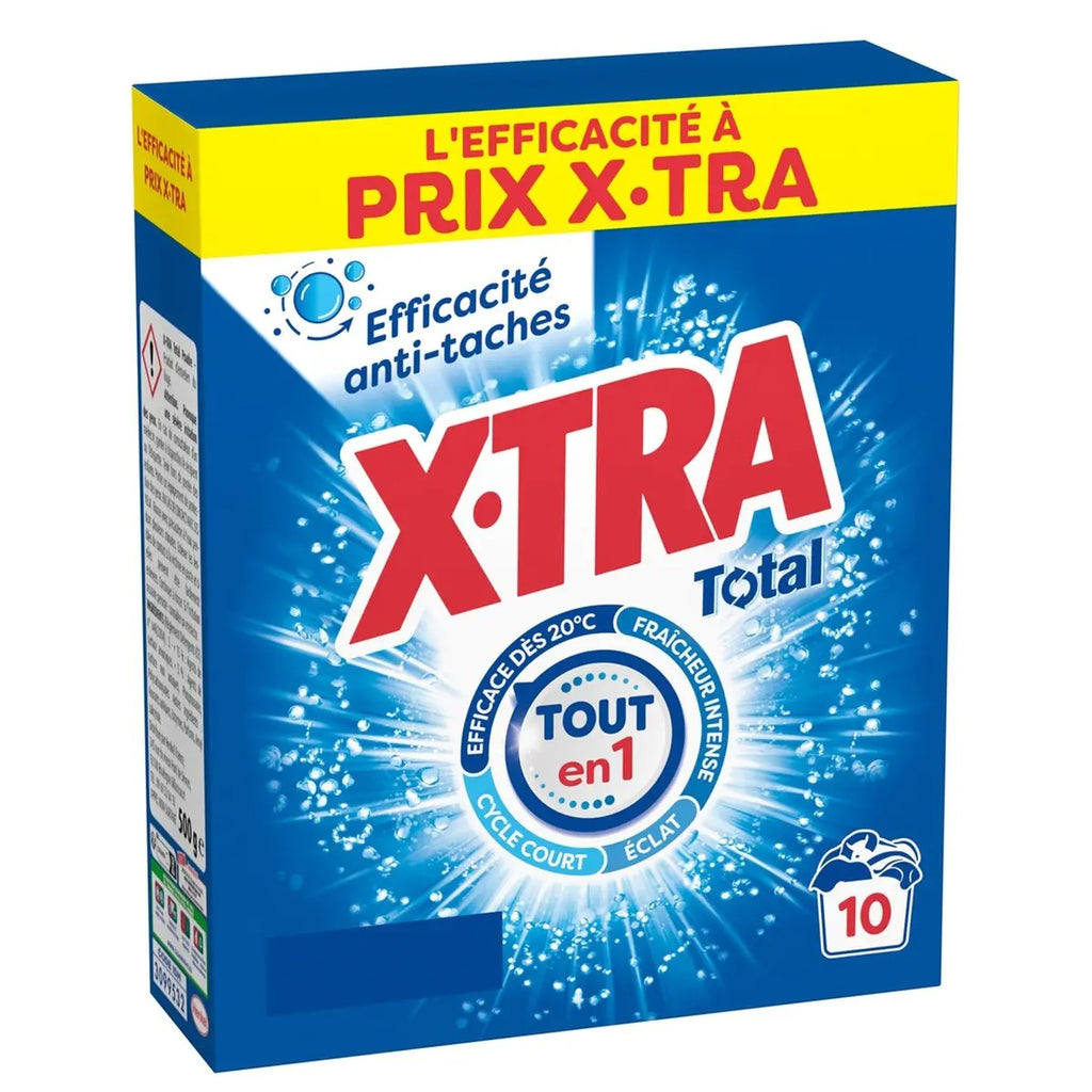 X-TRA Total 4+1 Lessive en Poudre, Pour Tous Textiles & Températures, 10 Lavages, 0,5 kg