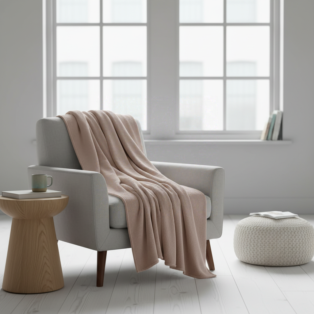 Atmosphera Plaid micropeluche Lin 130 x 180 cm