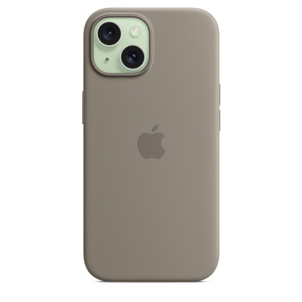 Apple coque en silicone avec MagSafe pour iPhone 15 - argile