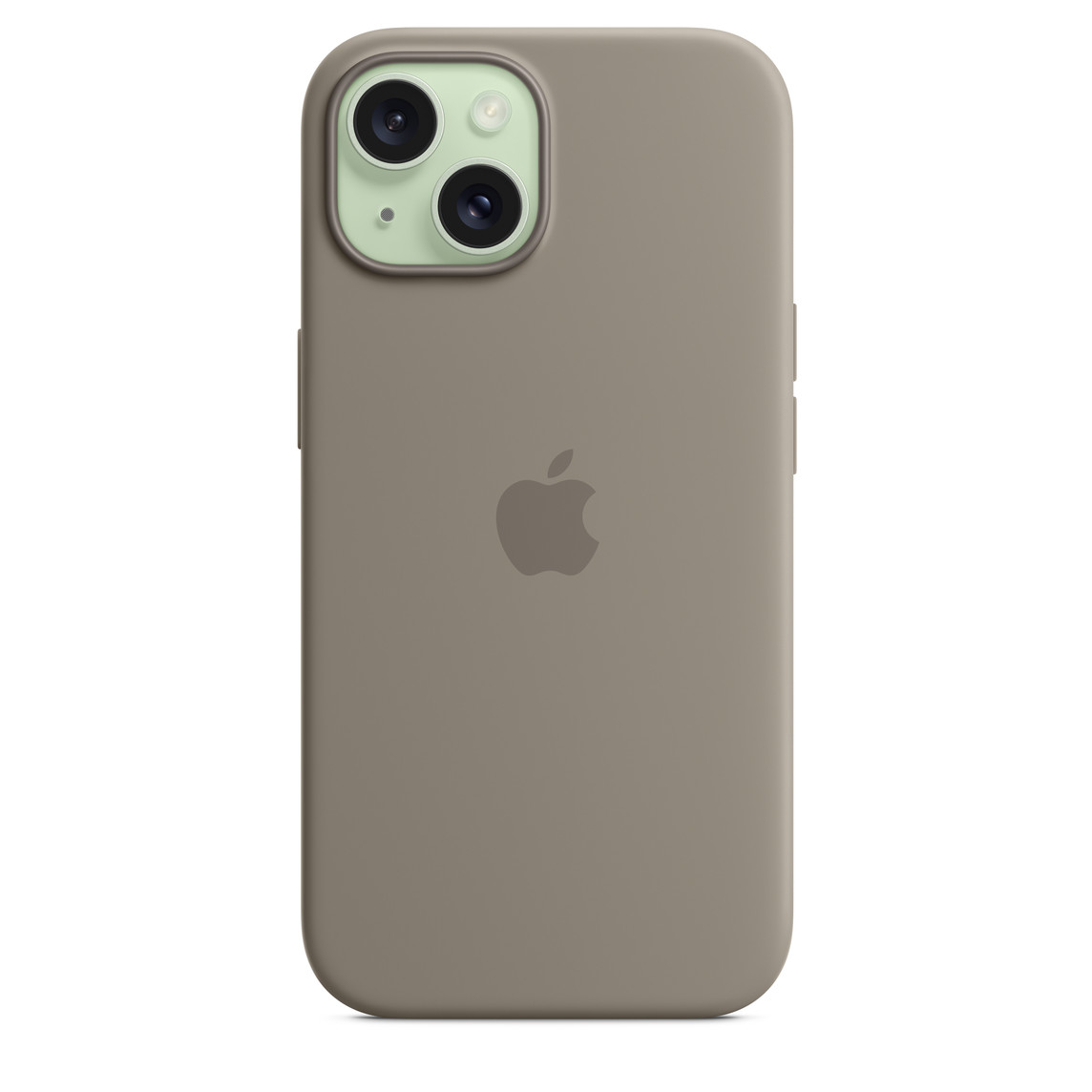 Apple coque en silicone avec MagSafe pour iPhone 15 - argile