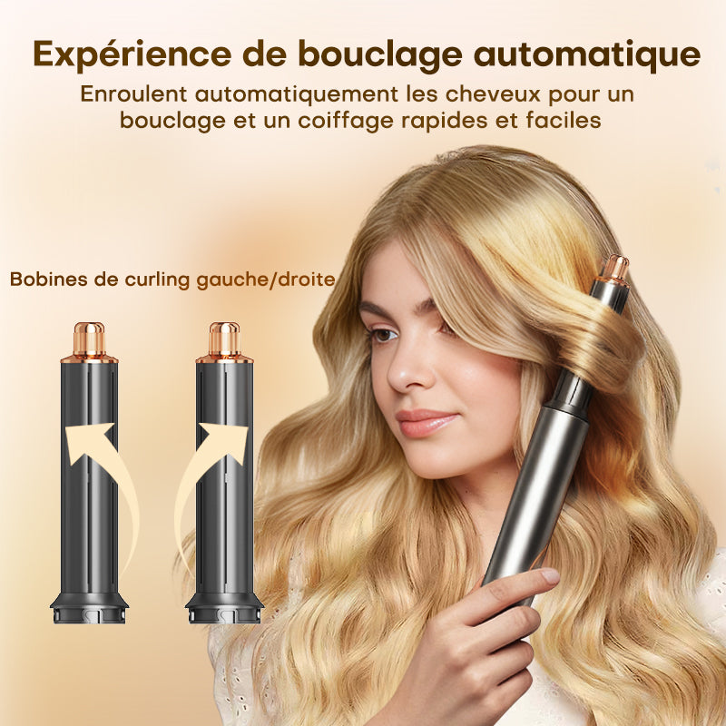 Uniorange M8 Sèche-cheveux et appareil de coiffage à air chaud 8-en-1, 1 400 W, Moteur 110 000 tr/min, 200 millions d'ions négatifs, Bouclage automatique