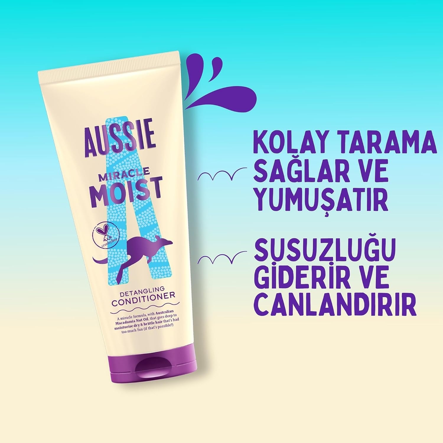 Aussie Miracle Moist Après-shampooing démêlant pour cheveux secs et abîmés - 1000 ml