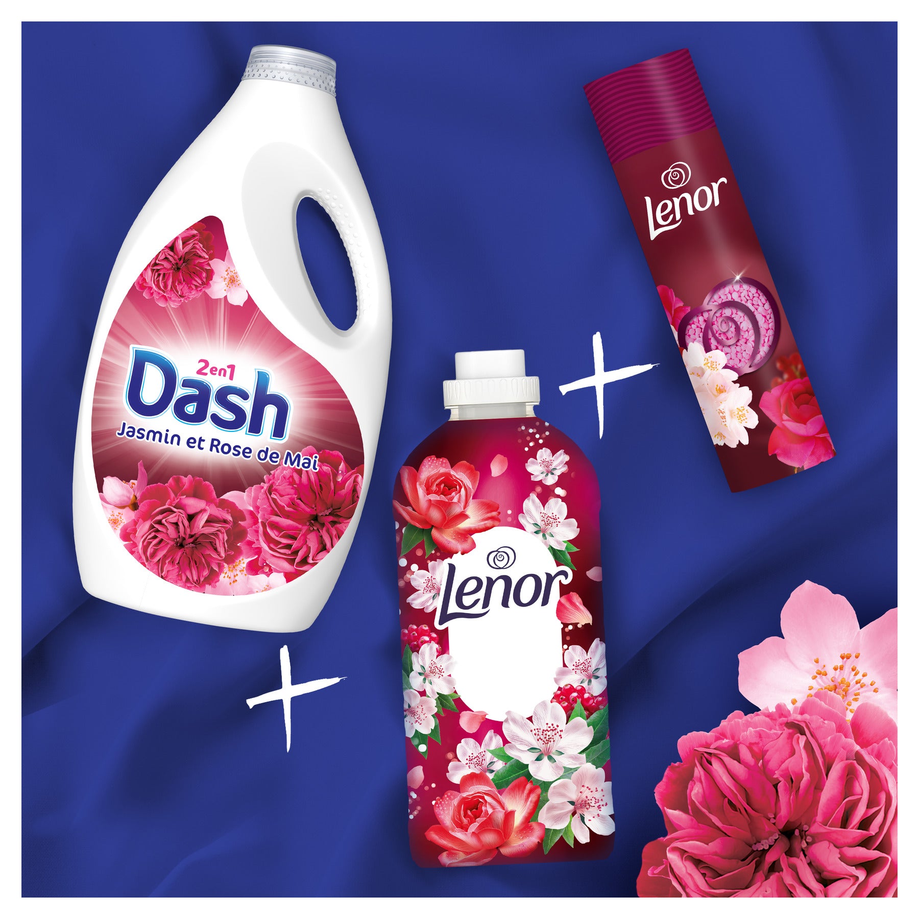Dash 2 en 1 PODS® Jasmin et Rose de Mai, 38 Doses, Fabriqué en France
