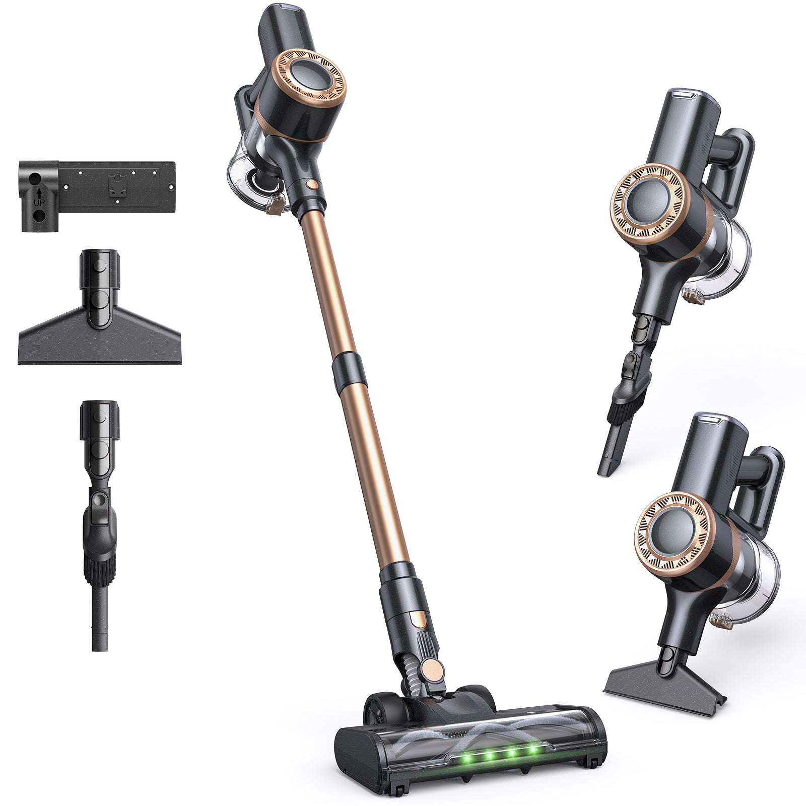 Lubluelu P2 Aspirateur sans fil à batterie, 30 kPa, Brosse anti-emmêlement, Éclairage vert amélioré, Autoportant, Pour poils d'animaux, tapis et sols durs