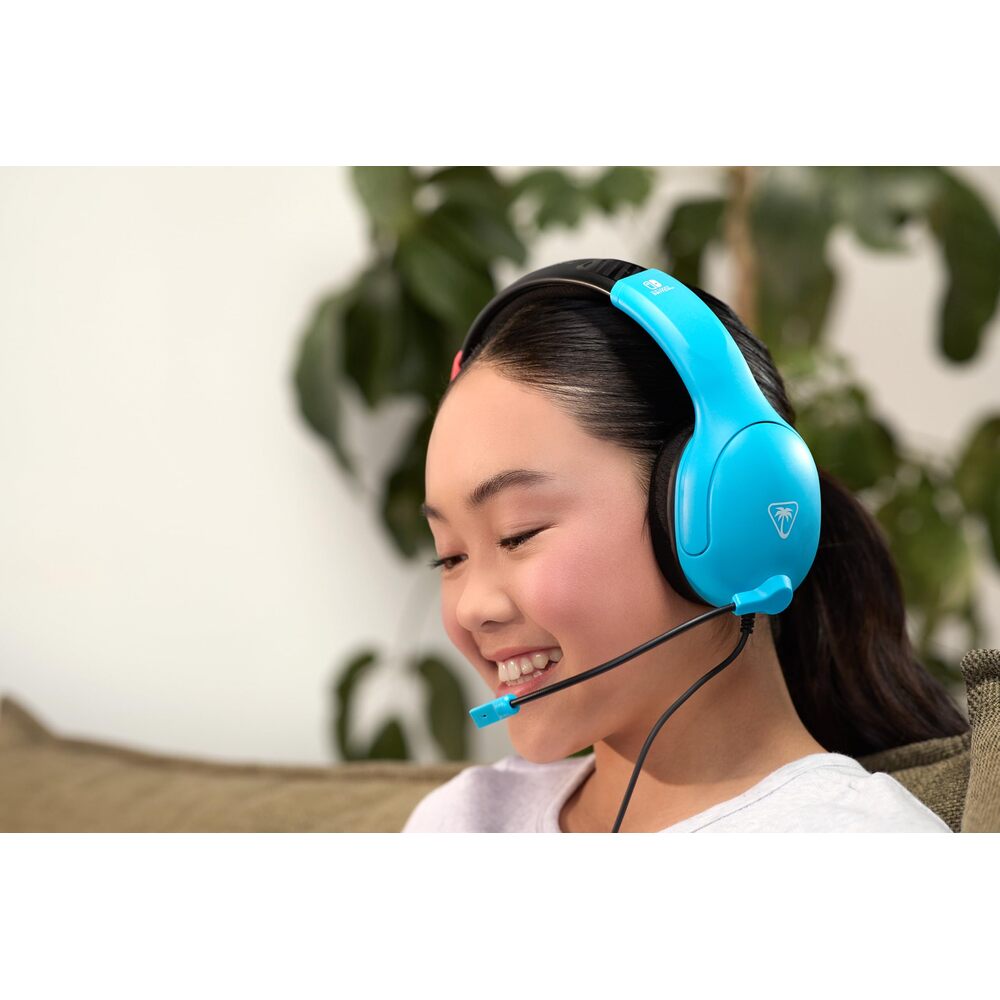 TURTLE BEACH Airlite Fit Casque Gaming Filaire (Prise 3.5mm) - Micro Muet par Basculement - Nintendo Switch, Switch Lite, Switch OLED, PC & Mobile - Bleu/Rouge