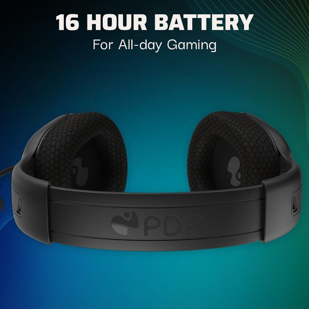 PDP Casque sans Fil Afterglow Wave Xbox one et Series X|S - RGB Personnalisable - Haut-Parleurs 50 mm - Bluetooth et Dongle Faible Latence - Micro Réducteur de Bruit - Licence Officielle - Noir