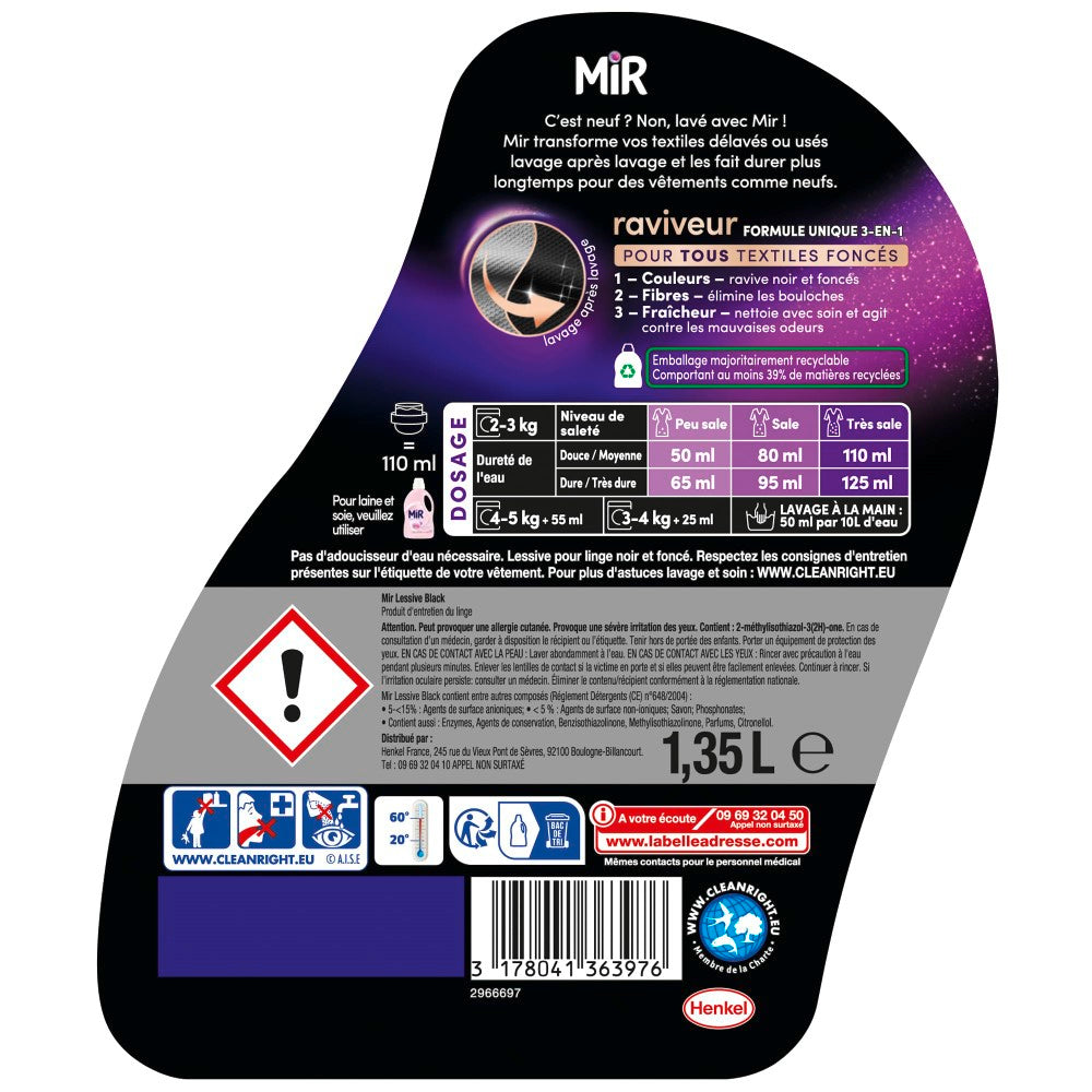 MIR Black Lessive liquide 54 lavages