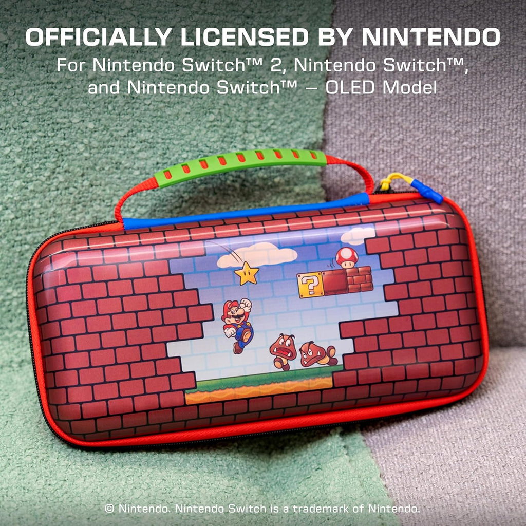 Turtle Beach Playtrek Étui de Transport pour Switch et Switch 2 - Édition Mario Bricks - Design Lenticulaire - sous Licence Officielle Nintendo