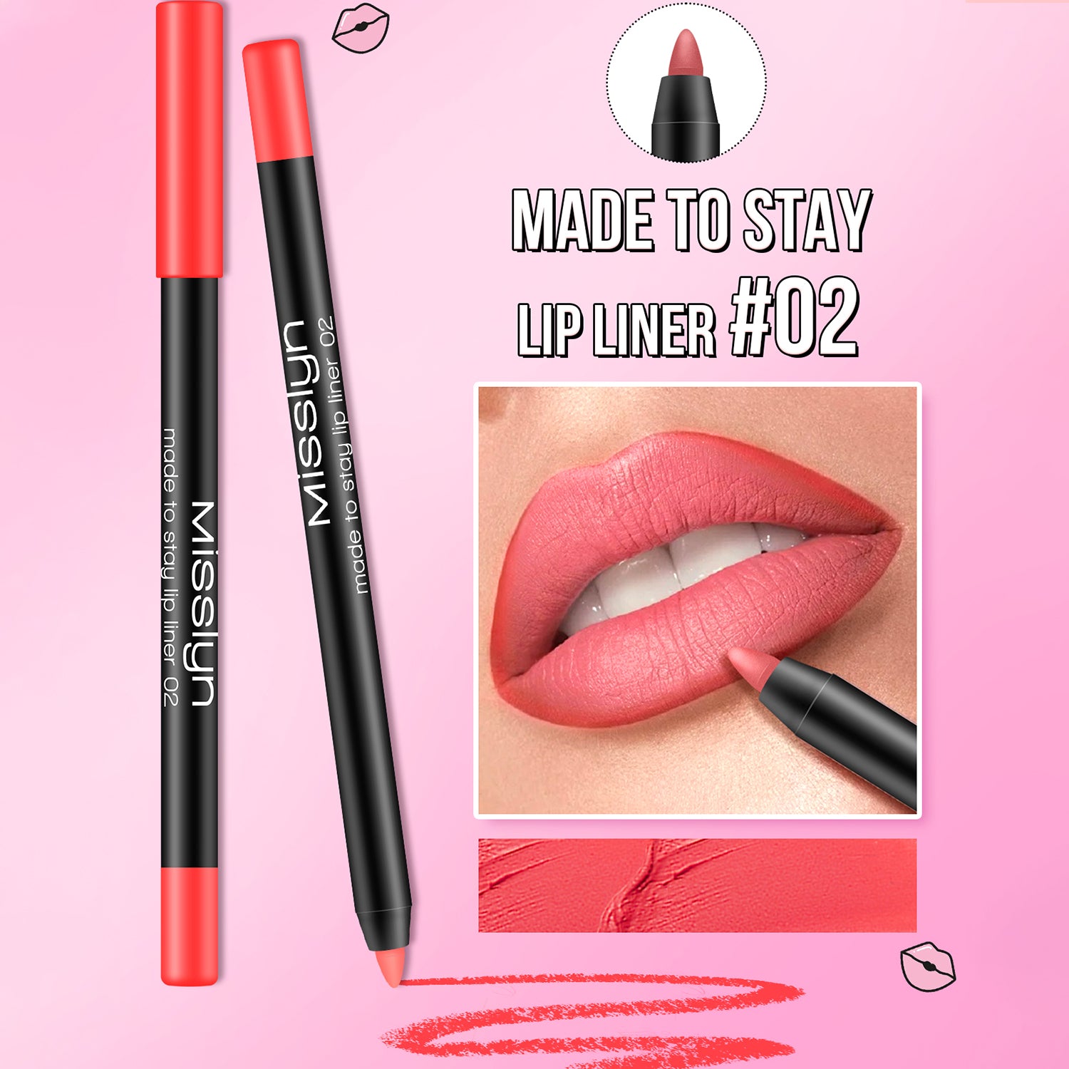 Misslyn Crayon contour des lèvres Tenue longue durée 02