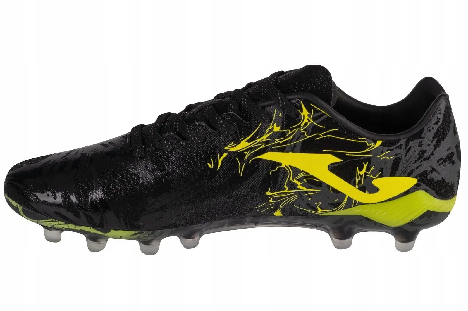JOMA Chaussures de football Supercopa 24, sol ferme (FG), noir/jaune, 42.5