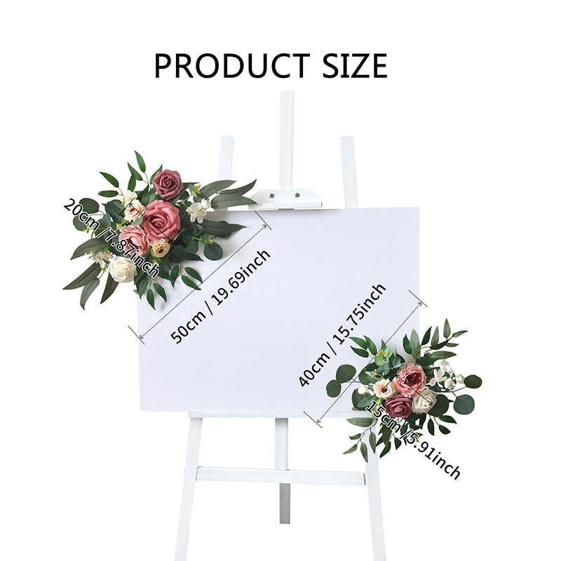Yuejia Lot de 2 guirlandes de fleurs artificielles 19,69 pouces/50 cm pour panneau de cérémonie de mariage décors de réception de mariage décoration de table arrangements floraux