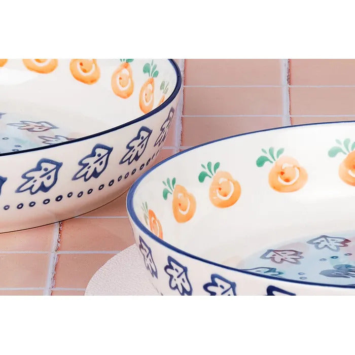 BJÖRN Lot de 2 corbeilles à fruits NAPOLI agrumes - Ø 25,5 cm