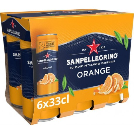 SAN PELLEGRINO Boisson pétillante à l'orange - 6 x 330 ml