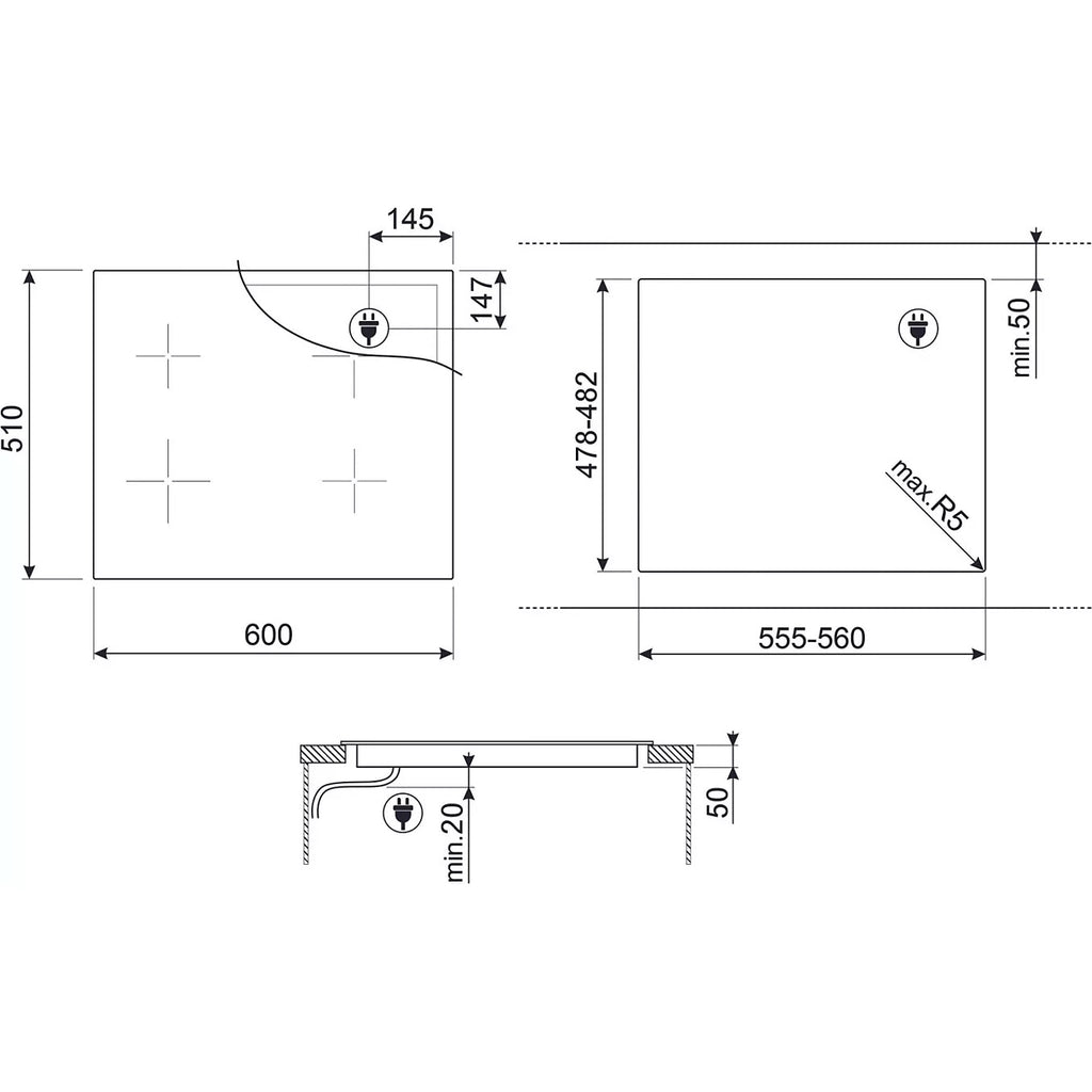 SMEG SI1M4644D Plaque à induction 4 zones