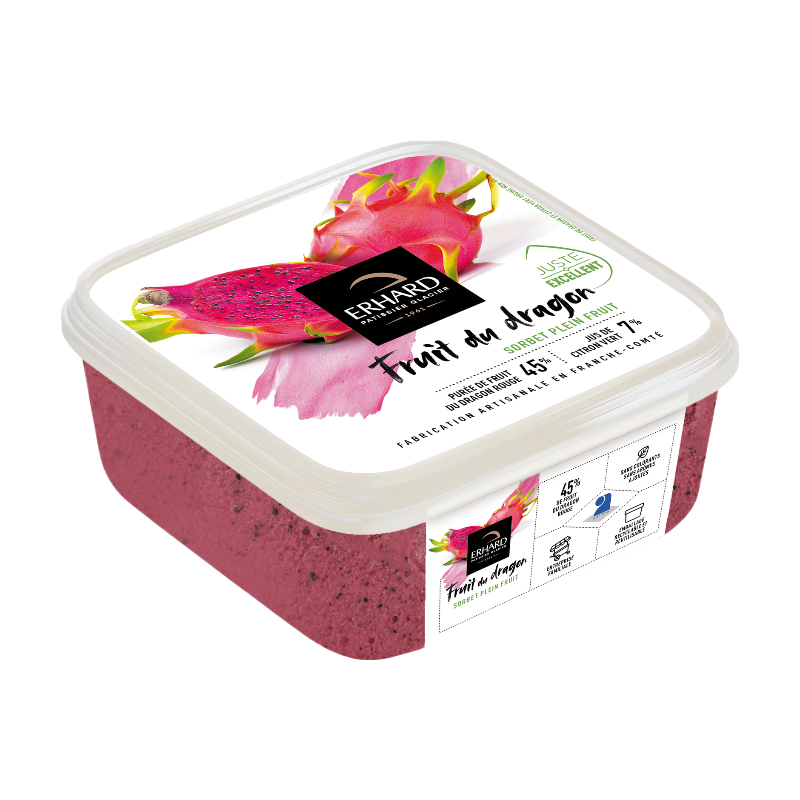 ERHARD Sorbet au fruit du dragon et citron vert - 488 g