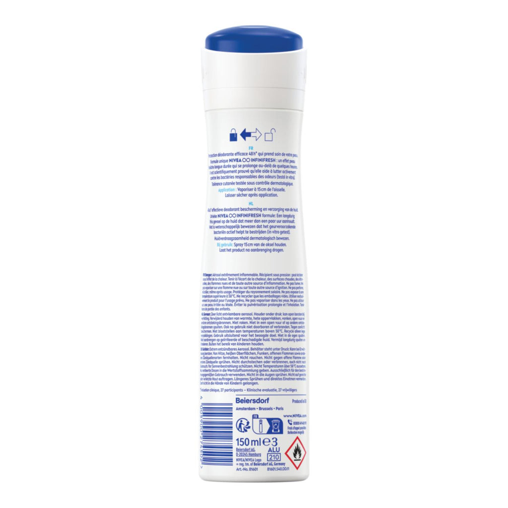 NIVEA Déodorant Femme Aisselles Fresh Natural Protection 48h Spray 150ml
