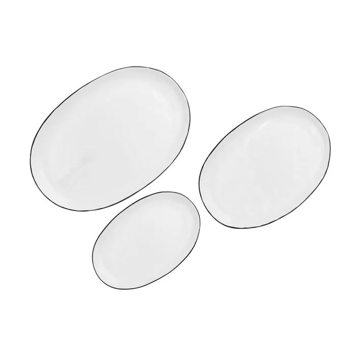 BJÖRN PURE Lot de 3 plateaux de service - Blanc neige