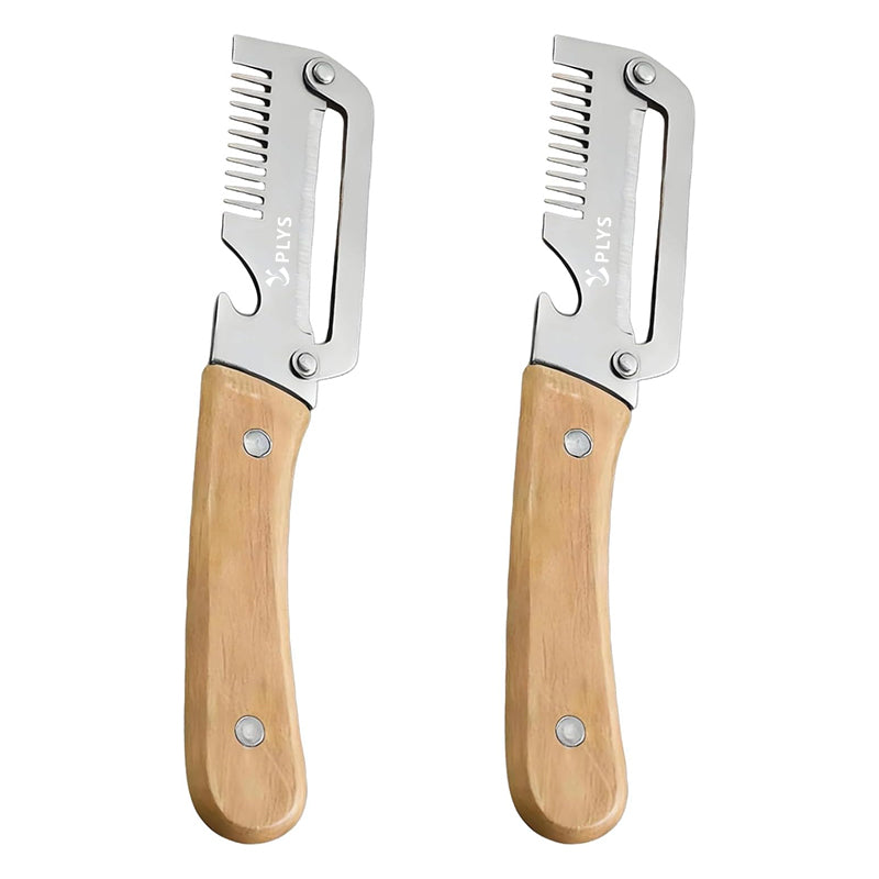 Éplucheur multifonction avec manche en bois, outil de cuisine pour éplucher et râper les fruits et légumes, ensemble familial, 2 pièces
