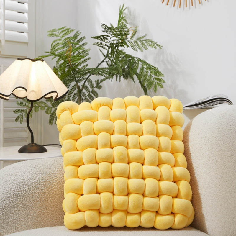 MEROPE, Coussin de Soutien Nœuds Polyester/Élasthanne, 40 cm, Jaune, 1 Pack
