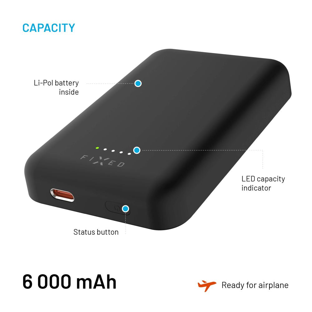 FIXED MagZen, 6 000 mAh, noir