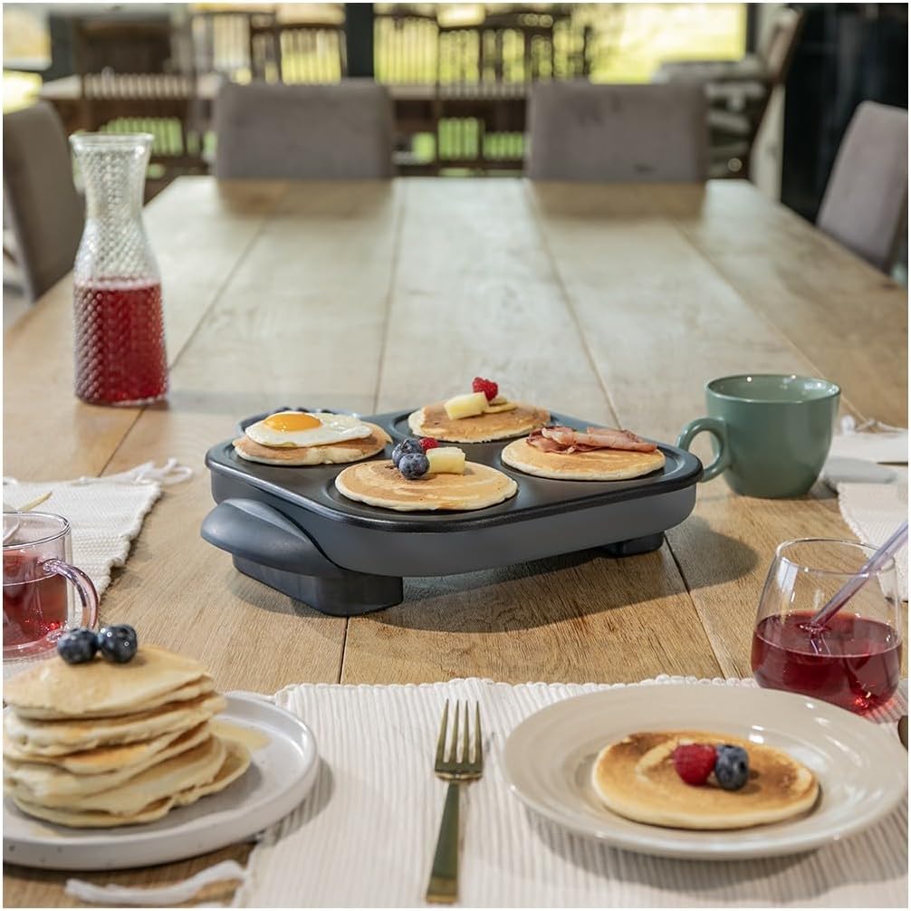 Livoo DOC266G - Crêpière 1500 W 4x12 cm gris party