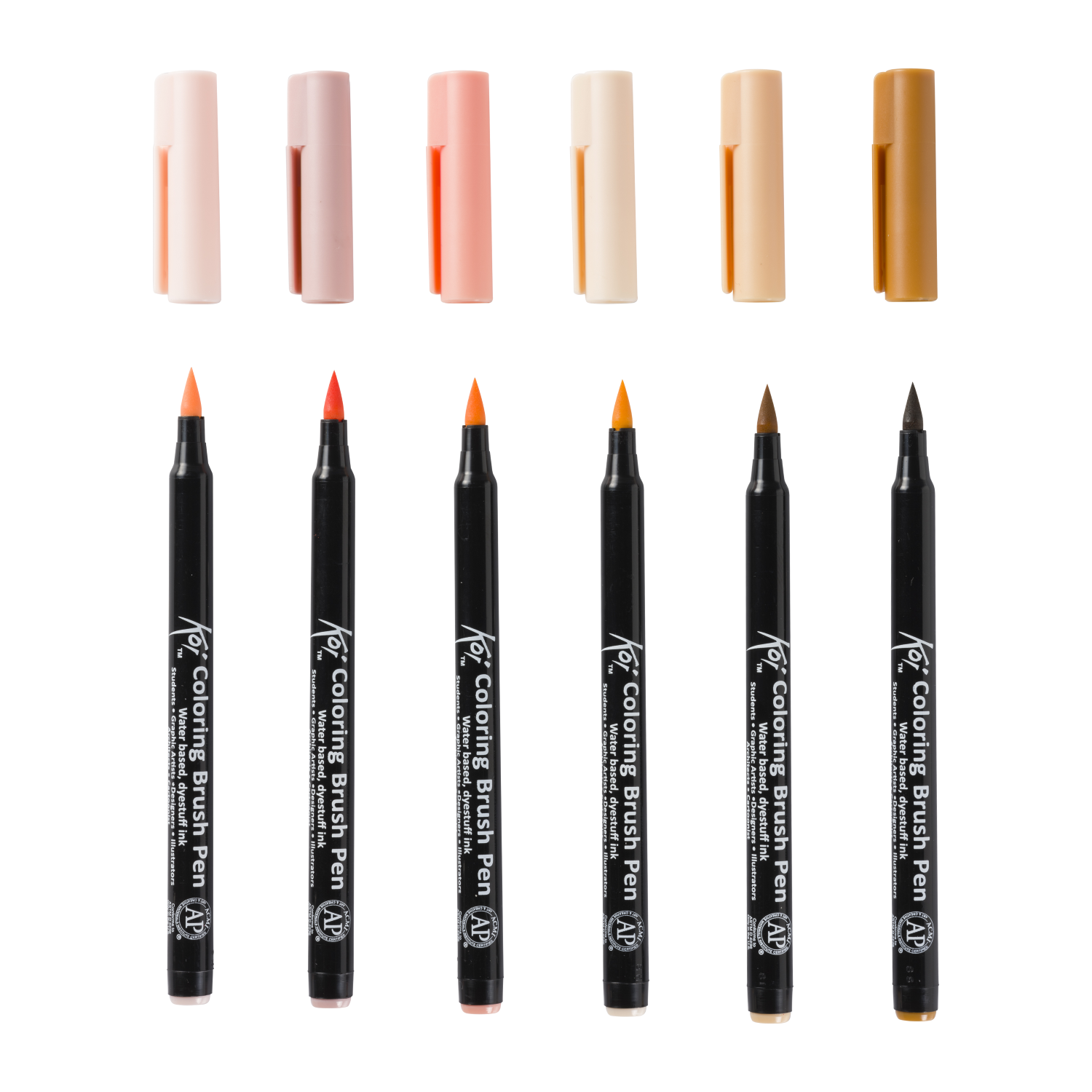Sakura Collection Manga unique de 6 stylos brush Koi Colouring