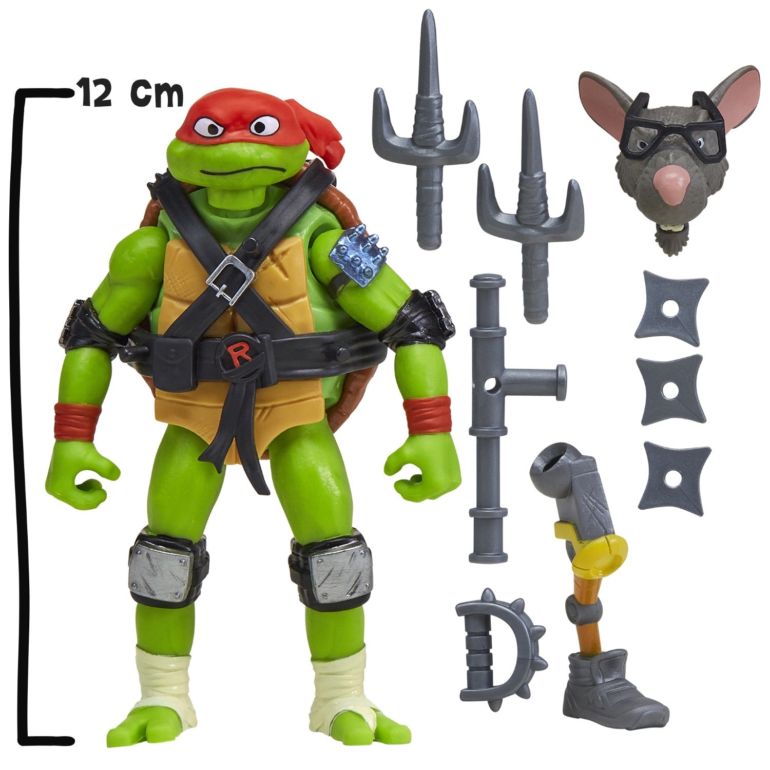TORTUES NINJA Tortues Ninja, Figurine articulée 12 cm avec accessoires, Mix & Match, Raphael, pour les enfants à partir de 4 ans, T02016