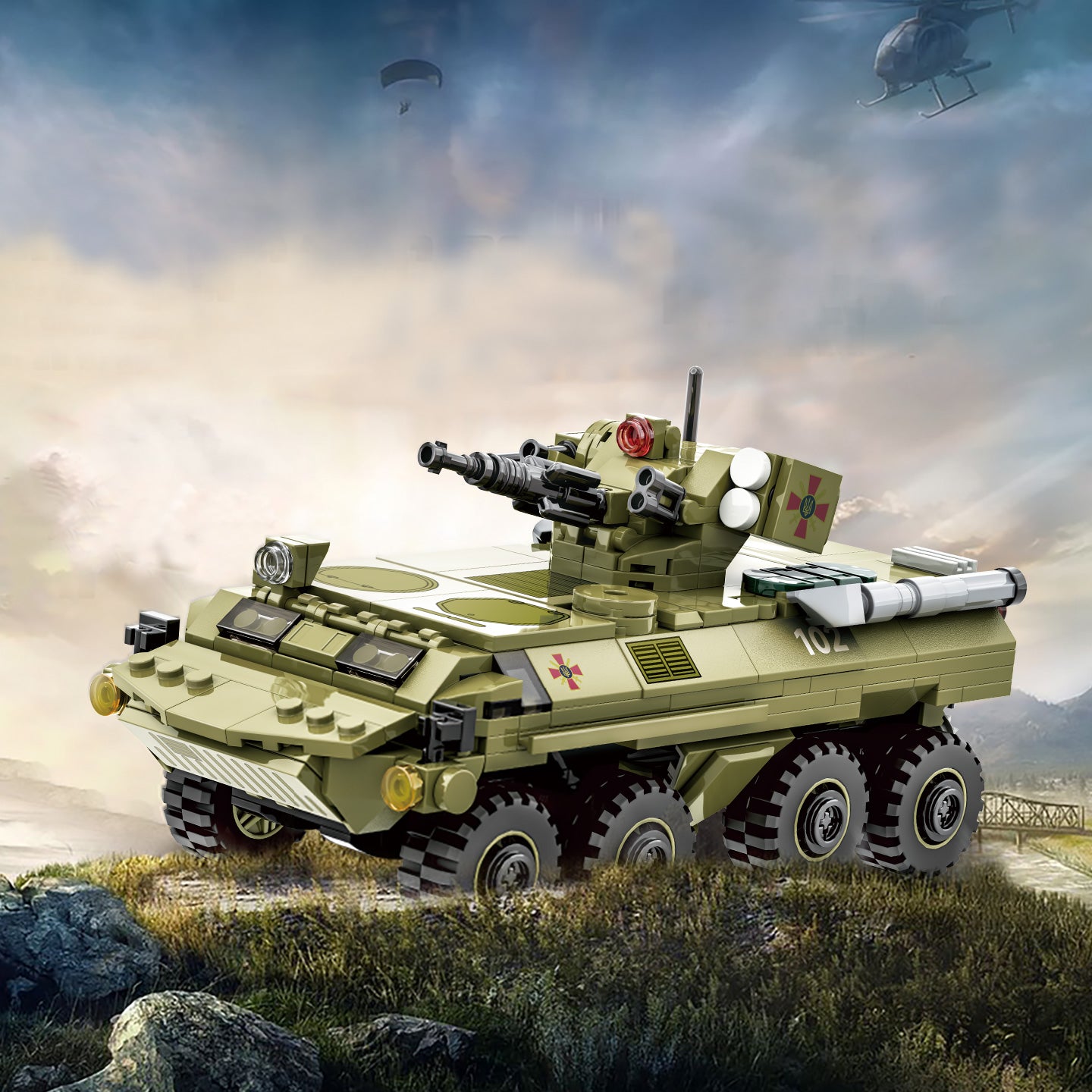 WANGE BTR-4 Véhicule de Combat d'Infanterie Ensemble de Blocs de Construction 379 Pièces pour Constructeurs de Loisirs