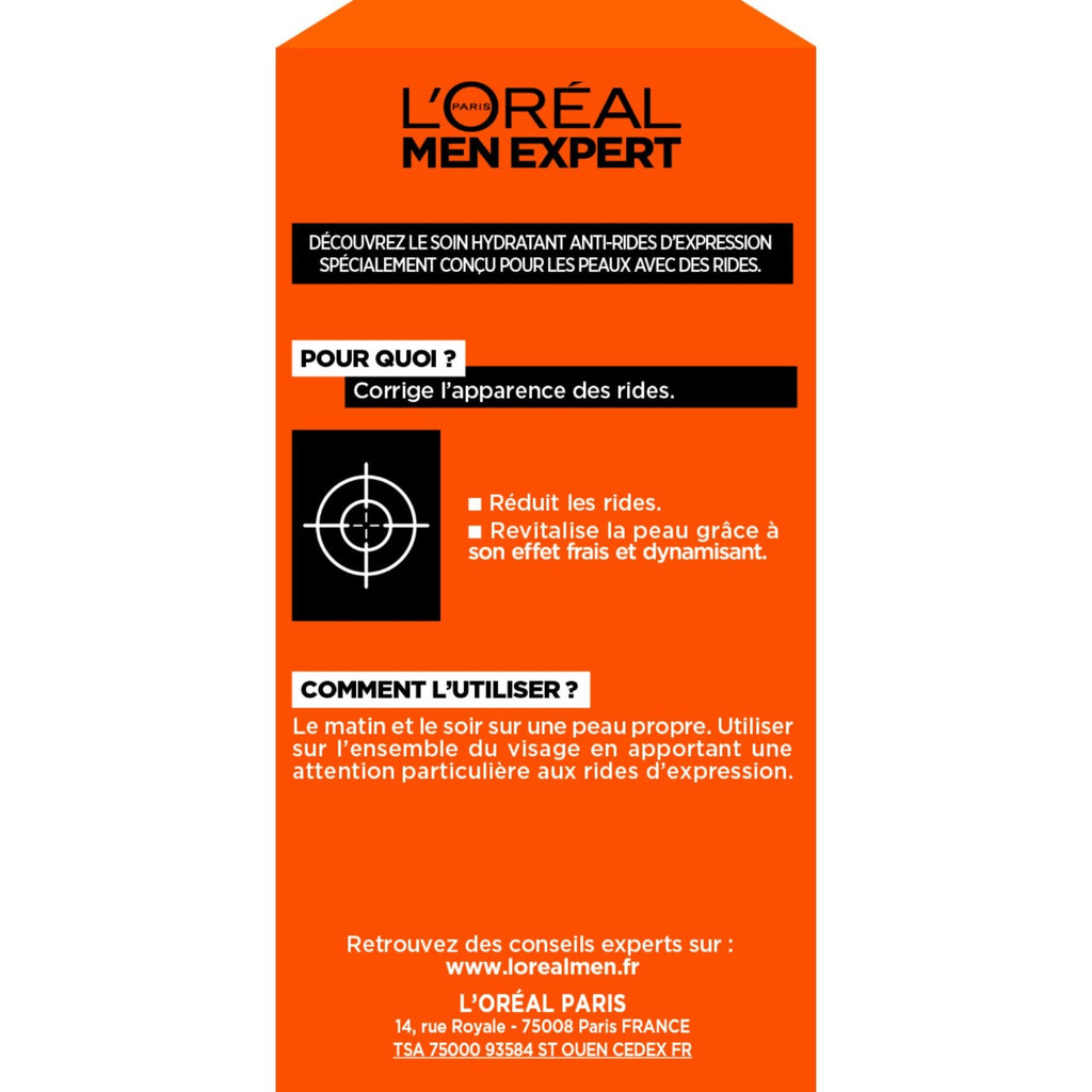 L'Oréal Paris Men Expert Stop Rides Soin Hydratant Anti-Rides d'Expression 50ml