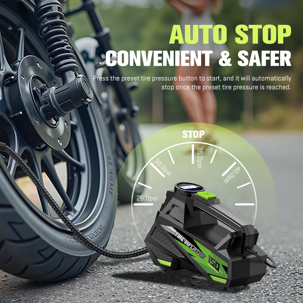 Carsun Mini pompe à air filaire pour voiture Compresseur multifonction avec cordon rallongé pour véhicules et vélos