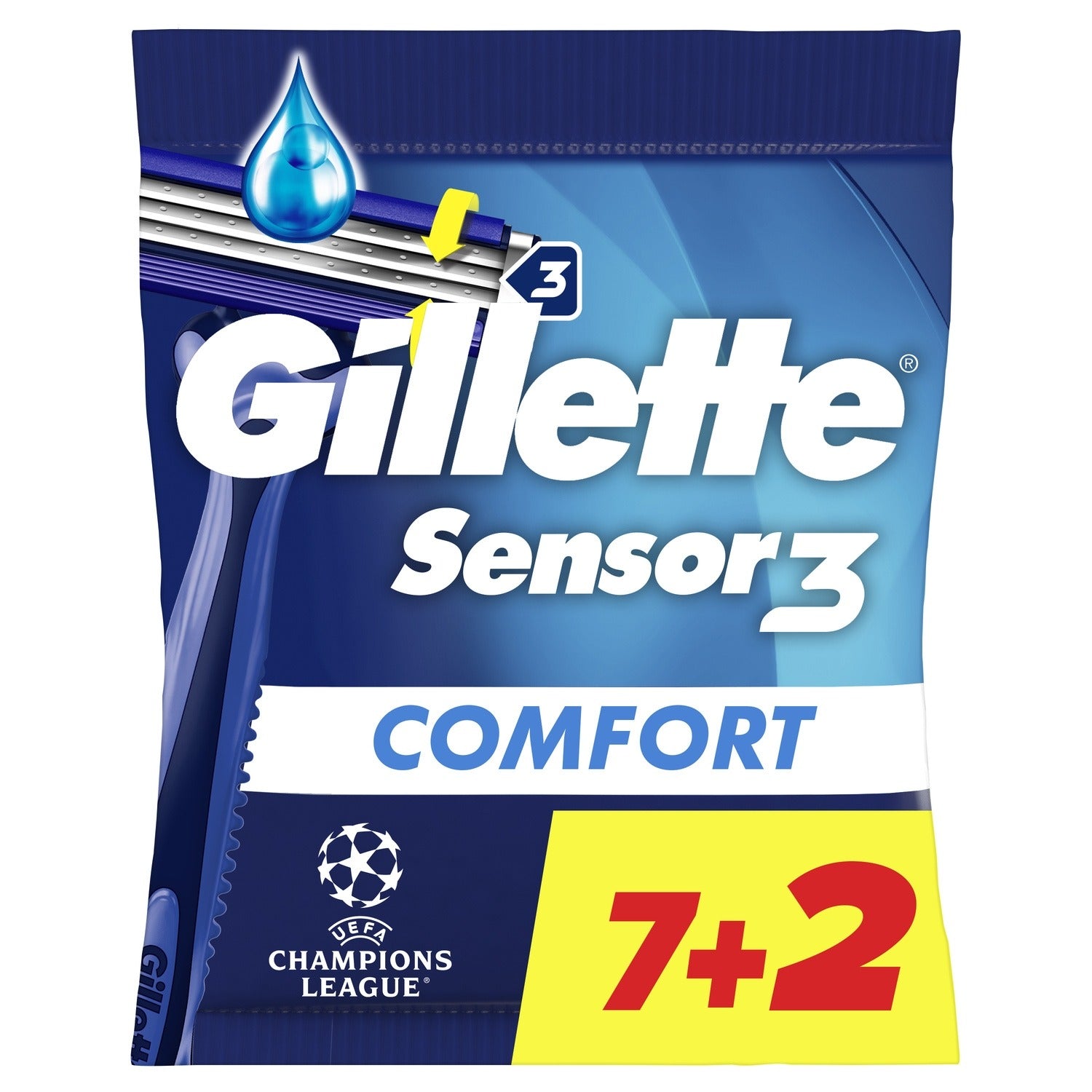 GILLETTE Rasoirs jetables Sensor3 x7+2 offerts