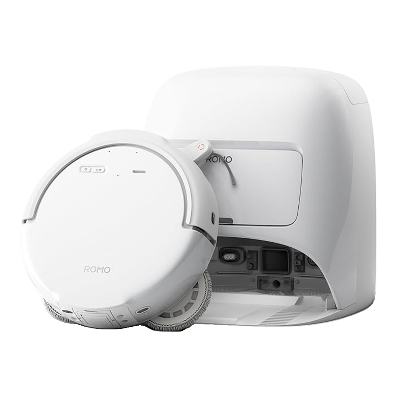 DJI ROMO S Aspirateur Robot Laveur avec Aspiration de 25 000 Pa, Détection de Niveau Drone, Deux Bras Robotiques, Fonctionnement sans Entretien de 200 Jours