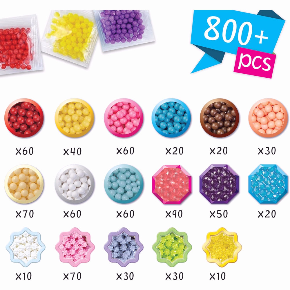 Aquabeads 31766 Kit de Loisirs Créatifs Accessoires de Contes de Fées avec 800+ Perles & Accessoires de Base Portables