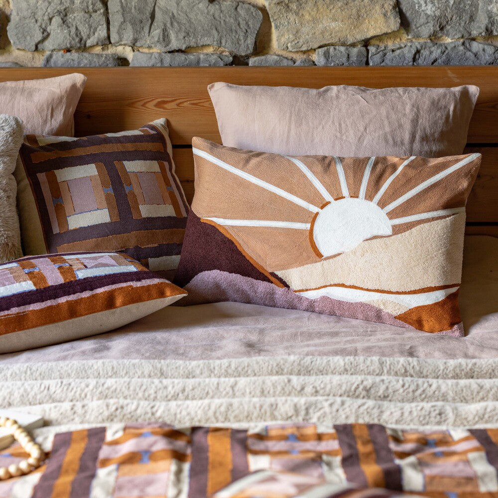 Housse de coussin imprimee taho cuivre