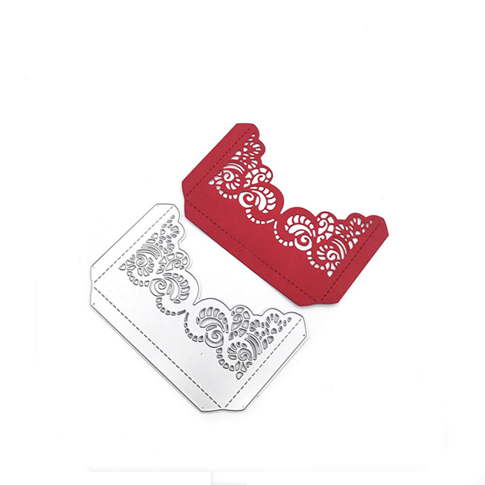 Set de dies en métal, dies de découpe de bordure de fleur en dentelle pour invitation de mariage, gabarits de découpe et masques pour album photo de scrapbooking DIY, estampage décoratif