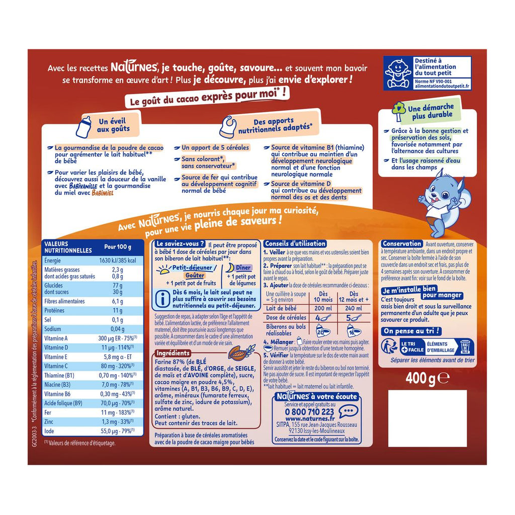 Babicao cereal.cacao 10m 400g
