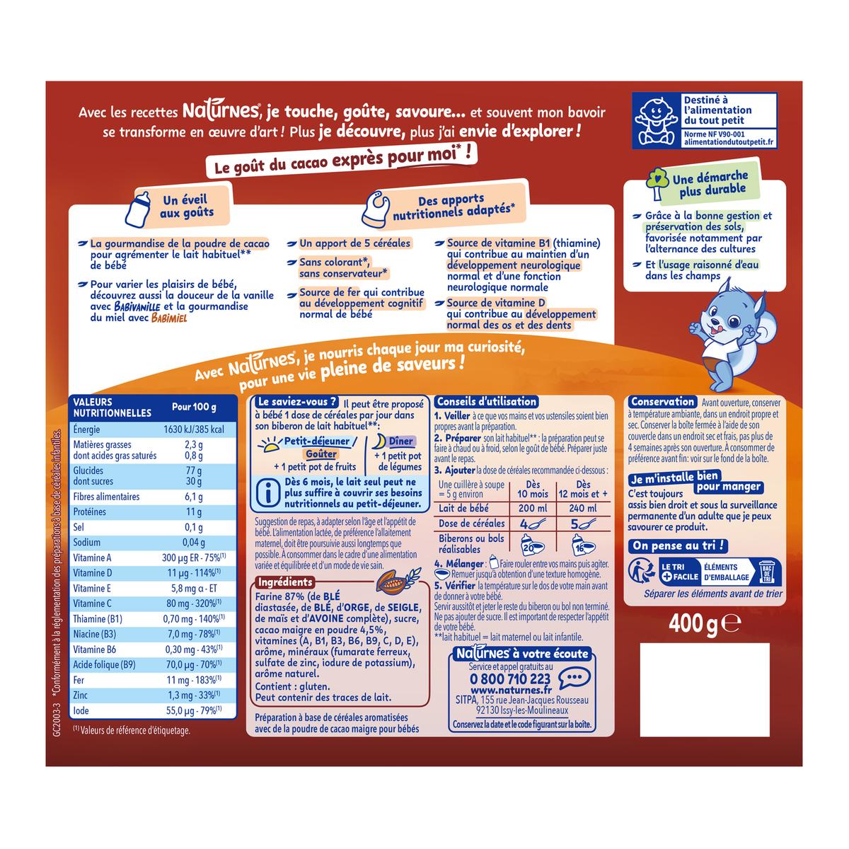 Babicao cereal.cacao 10m 400g