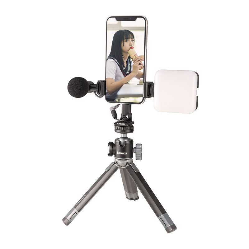 Ulanzi ST-27 Adaptateur de trépied pour téléphone en aluminium pour iPhone avec support de téléphone Arca-Swiss, pince 1/4 pouce, rotation 360° pour vidéo-blogue