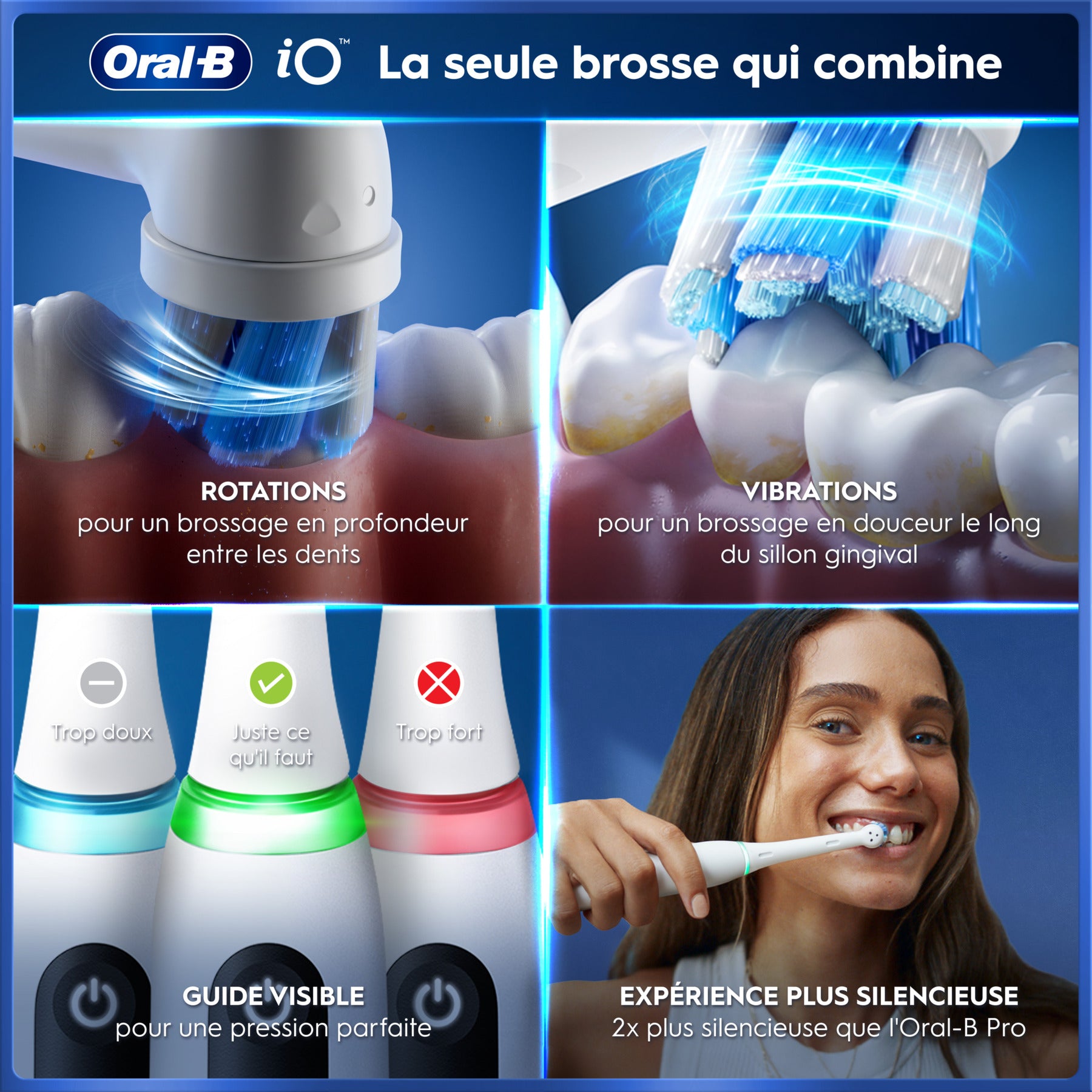 Oral-B iO 5N Brosse à dents électrique blanche, 1 tête de brosse, 1 étui de voyage