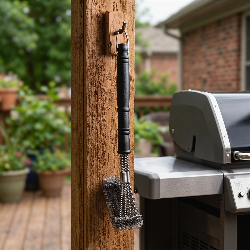 Huacan Pinceau à huile pour barbecue, brosse de nettoyage, outil de gril, support vertical