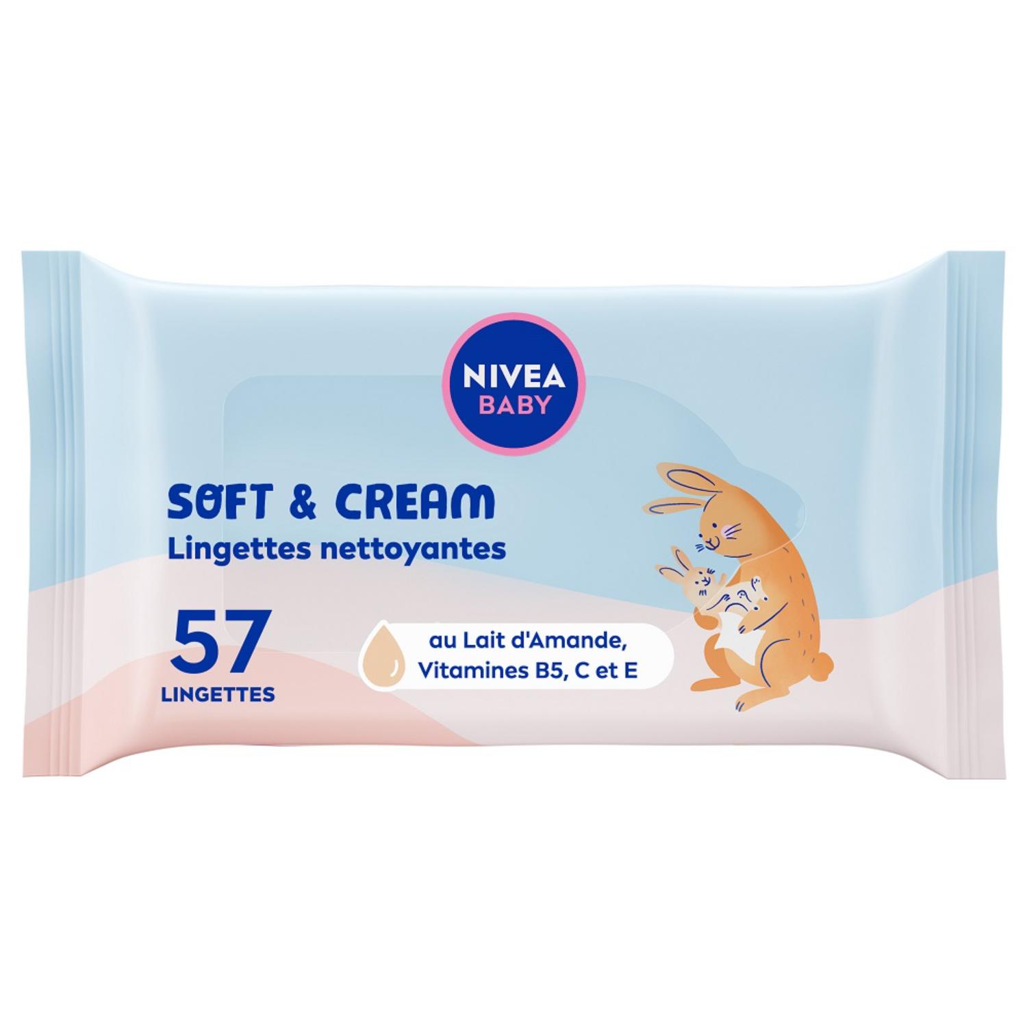 NIVEA BABY Lingettes Corps & Visage Soft & Cream 57 Pièces