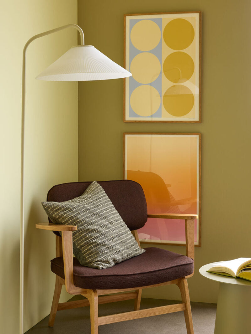 Hübsch Ori Housse de coussin - Olive/beige