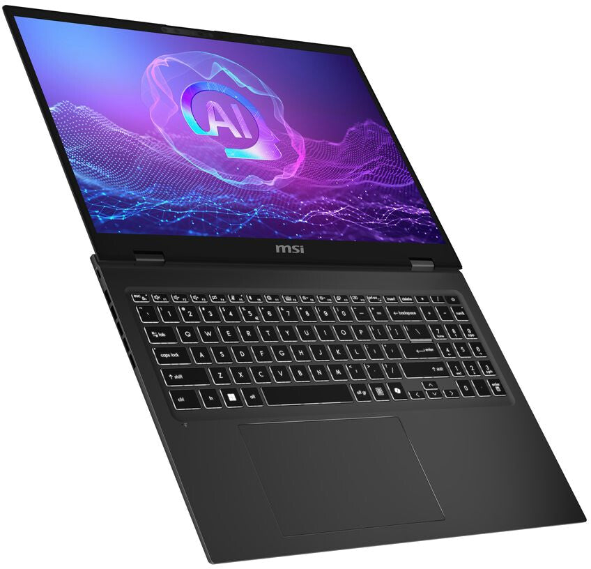 MSI PrestigePro 16 AI B2HVEG-259FR Ordinateur portable 16" UHD+ OLED 60 Hz, Intel Core Ultra 9 285H, NVIDIA GeForce RTX 4050, 32 Go de RAM, SSD 1 To, Windows 11 Pro