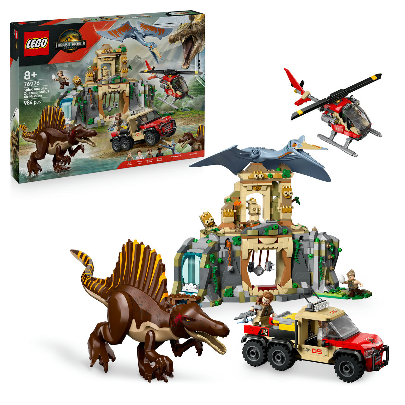 LEGO Jurassic World Mission du temple Spinosaurus & Quetzalcoatlus 76976 Set de construction (984 pièces)