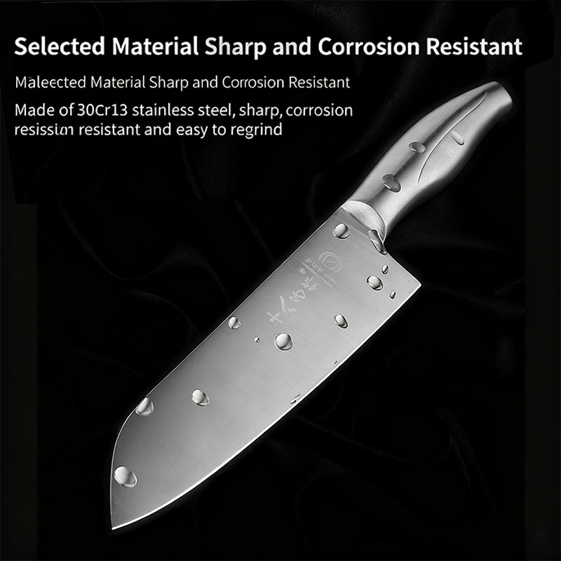SHI BA ZI ZUO Couteau de cuisine polyvalent tranchant en acier inoxydable à manche unique pour usage domestique