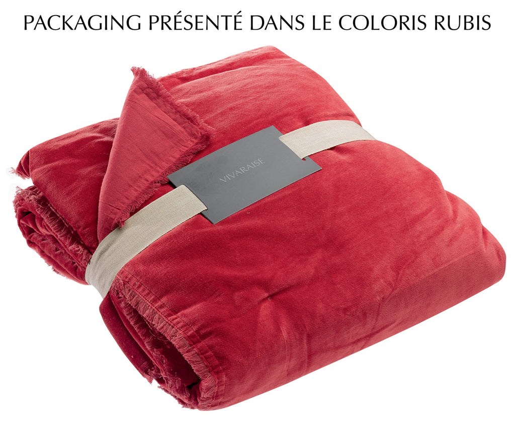Vivaraise Couverture Fara violet prune - 135 x 200 cm
